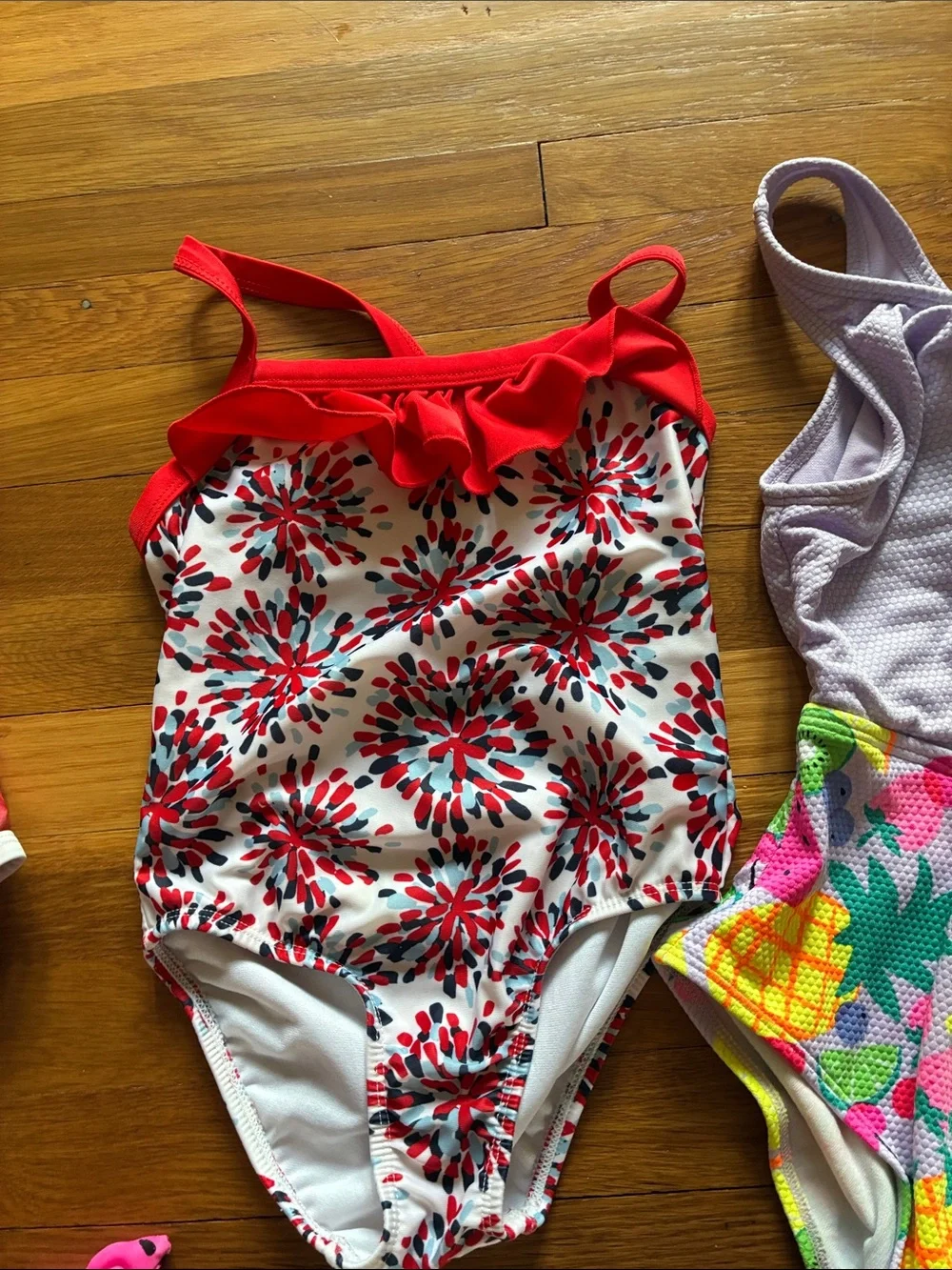 Girls Mixed One-Piece Swimsuit Lot - Bright Multicolor Styles size 6